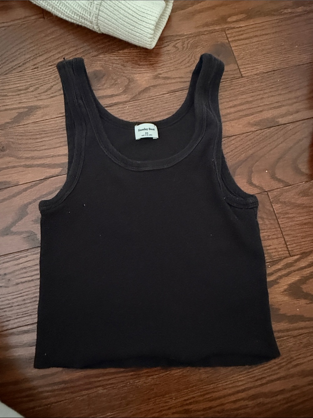 Sunday Best Black Ribbed Tank Top